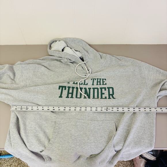 Vintage Nike Center Swoosh Hoodie XXL 2XL Marshall Thundering Herd Gray - Picture 5 of 6
